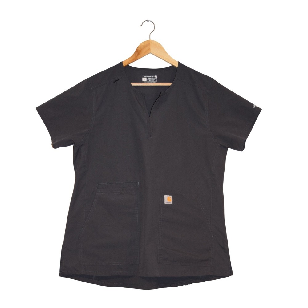 Carhartt Force Modern Fit Scrub‎ Top Charcoal Grey (Black) Womens Large C12213